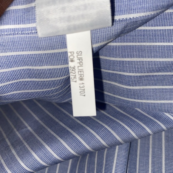 Ralph Lauren Custom Fit Blue White Striped Oxford Shirt Men's 15 1/2 32/33 - Picture 11 of 13
